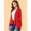 INSPIRE CHIC Women's Long Sleeves Open Front Asymmetric Hem Lightweight Cardigan - 3 of 4