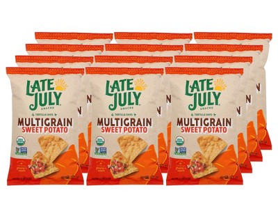 Late July Snacks Multigrain Sweet Potato Tortilla Chips - Case of 12/7.5 oz