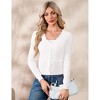 Coolmee Women's Scalloped V Neck Cropped Cardigan Sweaters Long Sleeve Button Down Knit Bolero Shrug - 2 of 4