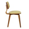 FurniFact,Mid-Century Modern Chair in Walnut Wood with Green Fabric Upholstery - 2 of 4