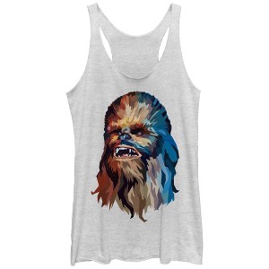 Women's Star Wars Chewbacca Art Racerback Tank Top - 1 of 3