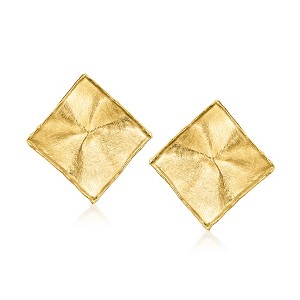 Ross-Simons Italian 18kt Gold Over Sterling Brushed Square Earrings - 1 of 3