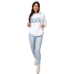 Pavilion Gift Company - The Beach - Medium White Unisex Hooded Sweatshirt - Sweatshirts - 1 of 4
