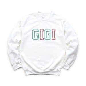 Simply Sage Market Women's Graphic Sweatshirt Embroidered Gigi Outline - 1 of 2