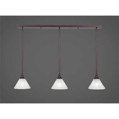 Toltec Lighting Any 3 - Light Chandelier in  Bronze with 7" Gold Ice Shade