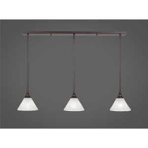 Toltec Lighting Any 3 - Light Chandelier in  Bronze with 7" Gold Ice Shade - 1 of 1