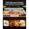 VEVOR Commercial Food Warmer, 1700W Electric Stainless Steel Steam Food Warmer with Glass Cover, 8-Pan Countertop Buffet Bain Marie, Silver - 3 of 4