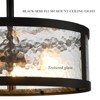 Claxy Farmhouse Semi Flush Mount Ceiling Light with Hammered Glass 3- Light - 4 of 4