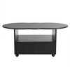 Cream Coffee Table with Lockable Casters, Cloud Design with Drawer, Spacious Storage, Black - 2 of 4