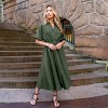 Women's Olive Green Collared Shirt Dress with Tie Belt - Cupshe - 2 of 4