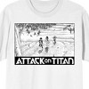 Attack On Titan Characters Running To Tree Crew Neck Short Sleeve Adult White T-shirt - 2 of 3