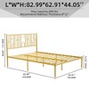 ALEXOUN Queen Gold Bed Frame, Metal Bed Frame with Headboard, Vintage Bed Frame No Box Spring Needed, Platform Bed, Victorian,Easy Assembly - 3 of 4