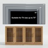 2-Piece Modern Minimalist Glass Door Wood Grain Edge Cabinet, Multifunctional Storage 3-Layer Shelf - 4 of 4
