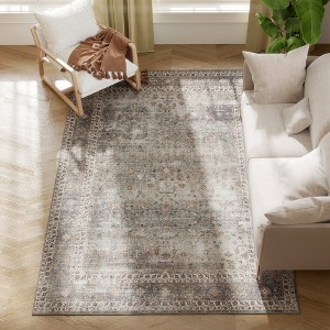 HOMCOM Machine Washable Area Rug, Non-Slip Traditional Flower Print Floor Carpet for Living Room, Bedroom, Dining Room - 1 of 4