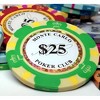 Slickblue 25-Pack Monte Carlo 14g Poker Chips, Clay Composite, Holo Inlay, Casino Style Set, Multi-Color, $1-$10,000 - 2 of 3