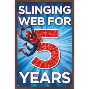Trends International Marvel Spider-Man - Happy 5th Birthday Framed Wall Poster Prints - 1 of 4