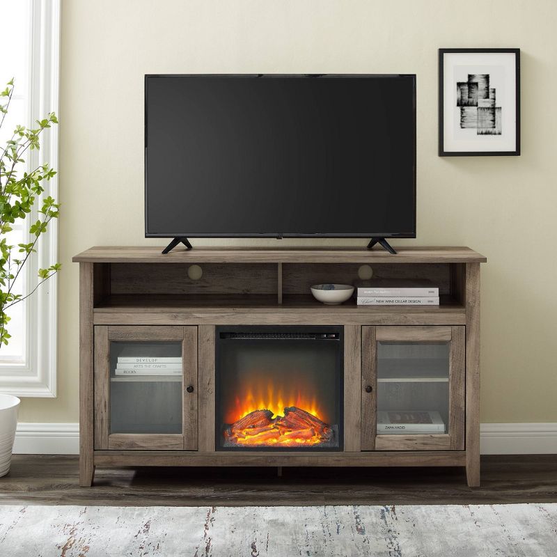 Ackerman Modern Transitional Tall with Electric Fireplace TV Stand for TVs up to 65" - Saracina Home, 5 of 15