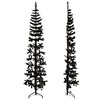 Artificial Half Christmas Tree Black PVC Slim Decorative Inlays - 4 of 4