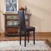Syemin Dining Chairs Solid Wood Upholstered Bar Stools Set of 2 Counter Height Dining Chair Mid Century Kitchen Chair, Brown, 21"*16.5"*35.5" - 3 of 4