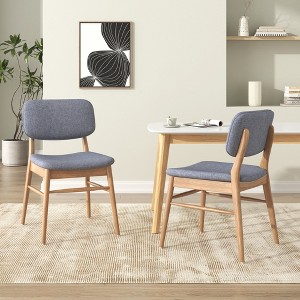 Hrinhom Set of 2 Mid-Century Upholstered Dining Chair - 1 of 4