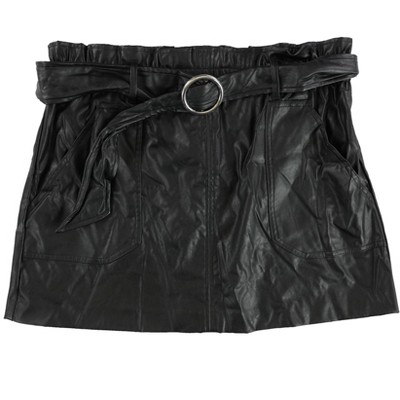 bar III Womens Faux Leather Mini Skirt
