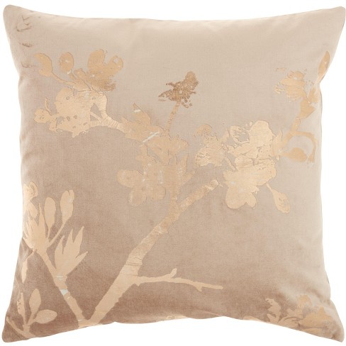 Mina Victory Luminecence Metallic Blossom Rose Gold Pillow - 18"X18" - image 1 of 4