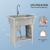 Winado Utility Sink Washing Room Sink Laundry Tub with Faucet,Shelf and Drainboard - 2 of 4