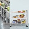 3 Tier Stainless Steel Utility Cart, Heavy Duty Rolling Kitchen Service Cart with 2 Under Shelves & 4 Wheels, for Home, Restaurants - 4 of 4