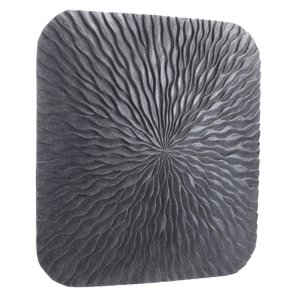 ZM Home 24 Textured Square Wall Sculpture Dark Gray