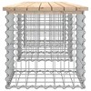 vidaXL Patio Bench Gabion Design 79.9"x17.3"x16.5" Solid Wood Pine - 4 of 4