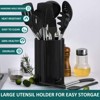 Itopfox 15-Piece Silicone Kitchen Utensil Set with Stainless Steel Handles, Non-Stick Cooking Tools for Baking, Stirring, Serving - Black - 2 of 4