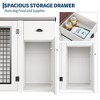 44" Heavy Duty Dog Kennel Crate Furniture with Drawer & Cabinet,  Wooden Indoor Pet Cage Side End Table for Small to Medium Pets, White - 4 of 4