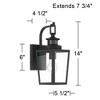 Possini Euro Design Ackerly Modern Outdoor Wall Light Fixture Textured Black Dusk to Dawn Motion Sensor 14" Clear Glass for Post Exterior Barn Deck - 4 of 4