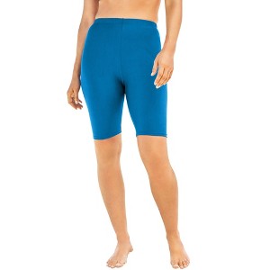 Swim 365 Women's Plus Size High-Waist Swim Bike Short - 1 of 4