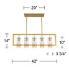 Possini Euro Design Camden Brass Island Linear Pendant Chandelier 42" Wide Modern Clear Glass 5-Light Fixture for Dining Room - 4 of 4