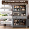 Garvee Kitchen Pantry Cabinet with Microwave Stand, Freestanding Hutch Cabinet with Buffet Cupboard - 4 of 4