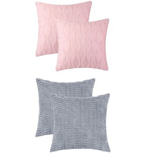 REGALWOVEN 4 Pcs Modern Solid Texture Throw Pillow Covers - 1 of 4