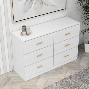 Modern Natural 6-Drawer Dresser for Bedroom - Ample Storage Wide Chest of Drawers, Sturdy & Safe - 1 of 4