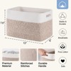 Aoibox Woven Storage Baskets for Organizing Durable Cotton Rope Bin for Shelves Toys Clothes Towels 4 Pack Brown White - 3 of 4