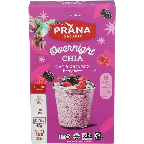 Prana Organic Berry Fairy Overnight Oat & Chia Mix - Case Of 8 - 8.8 Oz ...