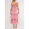 August Sky Women's Smocked Floral Tiered Midi Dress - 2 of 4
