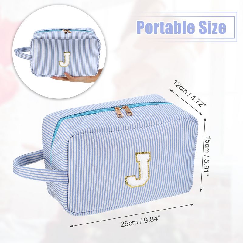 Unique Bargains Travel Personalized Make Up Bag Blue 1 Pc, 3 of 7