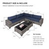 Maggift 7-Piece Patio Seating Set, All-Weather Wicker Rattan Sectional Sofa with Two Side Tables for Poolside, Patio, Blue, 41.3" * 28.3" * 29.3" - 2 of 4