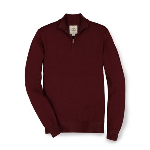 Hope Henry Mens Half Zip Pullover Sweater wine Half Zip Large