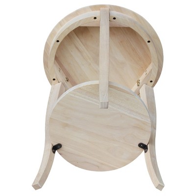 Cambria Round Light Brown Solid Wood End Table