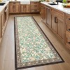 Washable Area Rug - Thin Low Pile, Farmhouse Botanical Print, Large Living Room/Dining Room/Bedroom Carpet - 4 of 4