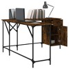 vidaXL Desk Smoked Oak 55.5 in.x55.5 in.x29.5 in. Engineered Wood - image 3 of 4