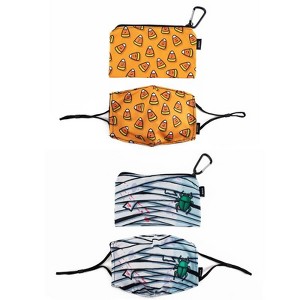 Ed Heck Halloween 4-Piece Adult Face Mask & Travel Pouch Set - 1 of 2