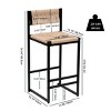 25" Paper Rope Counter Height Bar Stools Set of 2,Farmhouse Hand Woven Stools with Metal Frame for Kitchen Island-Baofuwish - 4 of 4