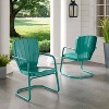 Ridgeland 2pk Outdoor Chairs - Turquoise Gloss - Crosley - 3 of 4